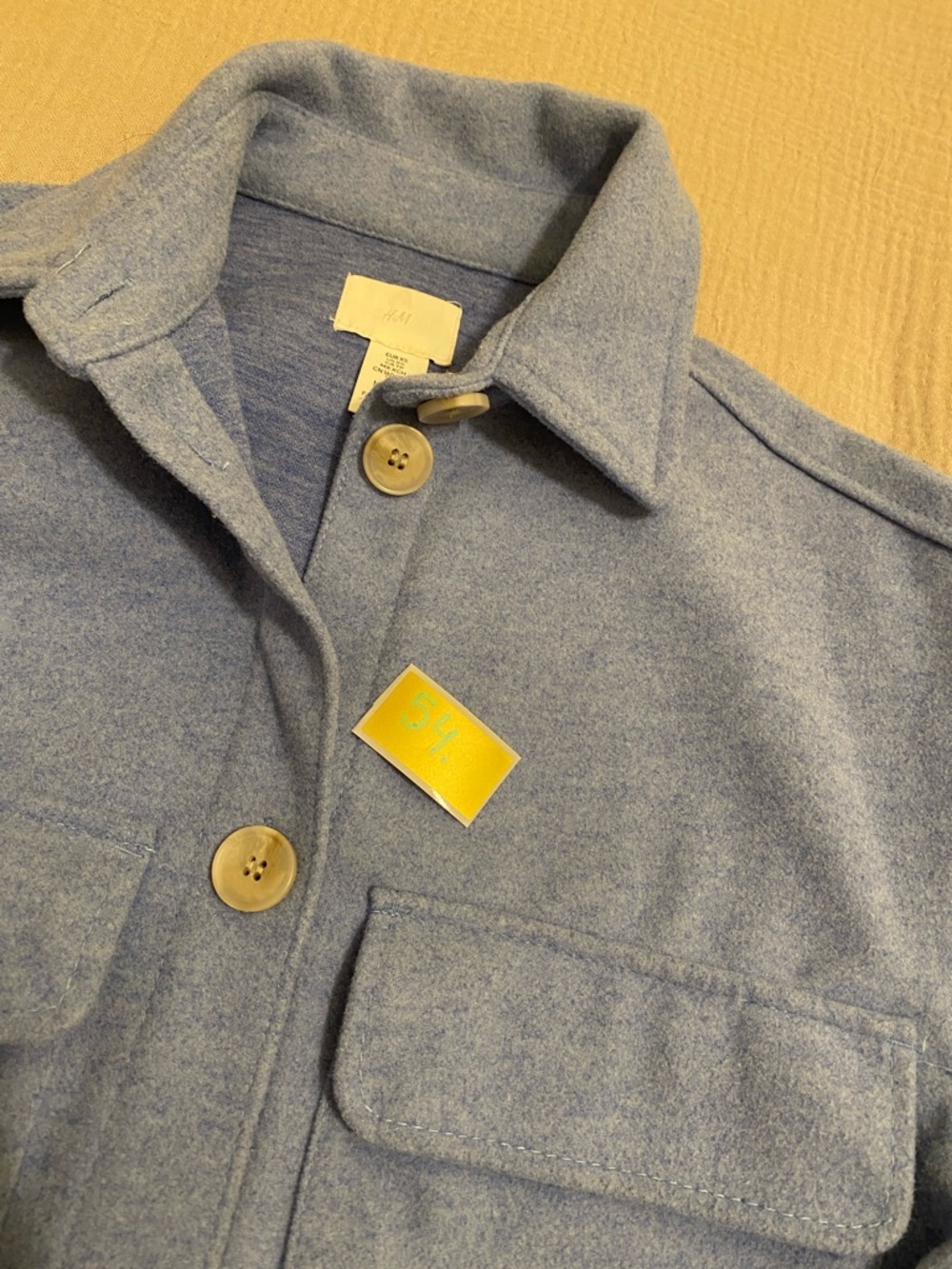 H&M  Blue Utility Shacket with Front Pockets. Size XS - Picture 8 of 8